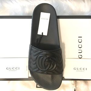 Gucci GG Matelassé Quilted Slides 100% AUTHENTIC